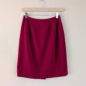 Red Wool Pencil Skirt Tahari Women's 4 Career‎ Office Indie Academia Business